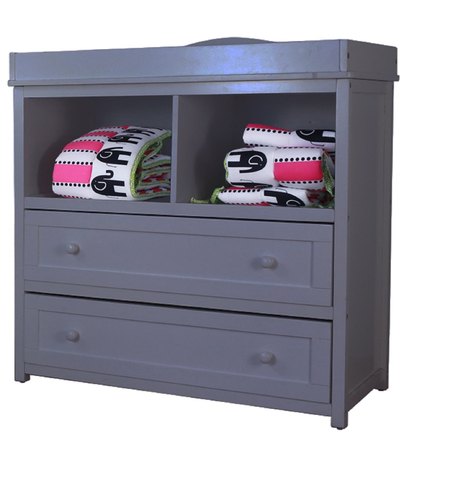 AFG Baby Alice 3-in-1 Baby Crib and Leila I 2 Drawer Changing Table in Gray