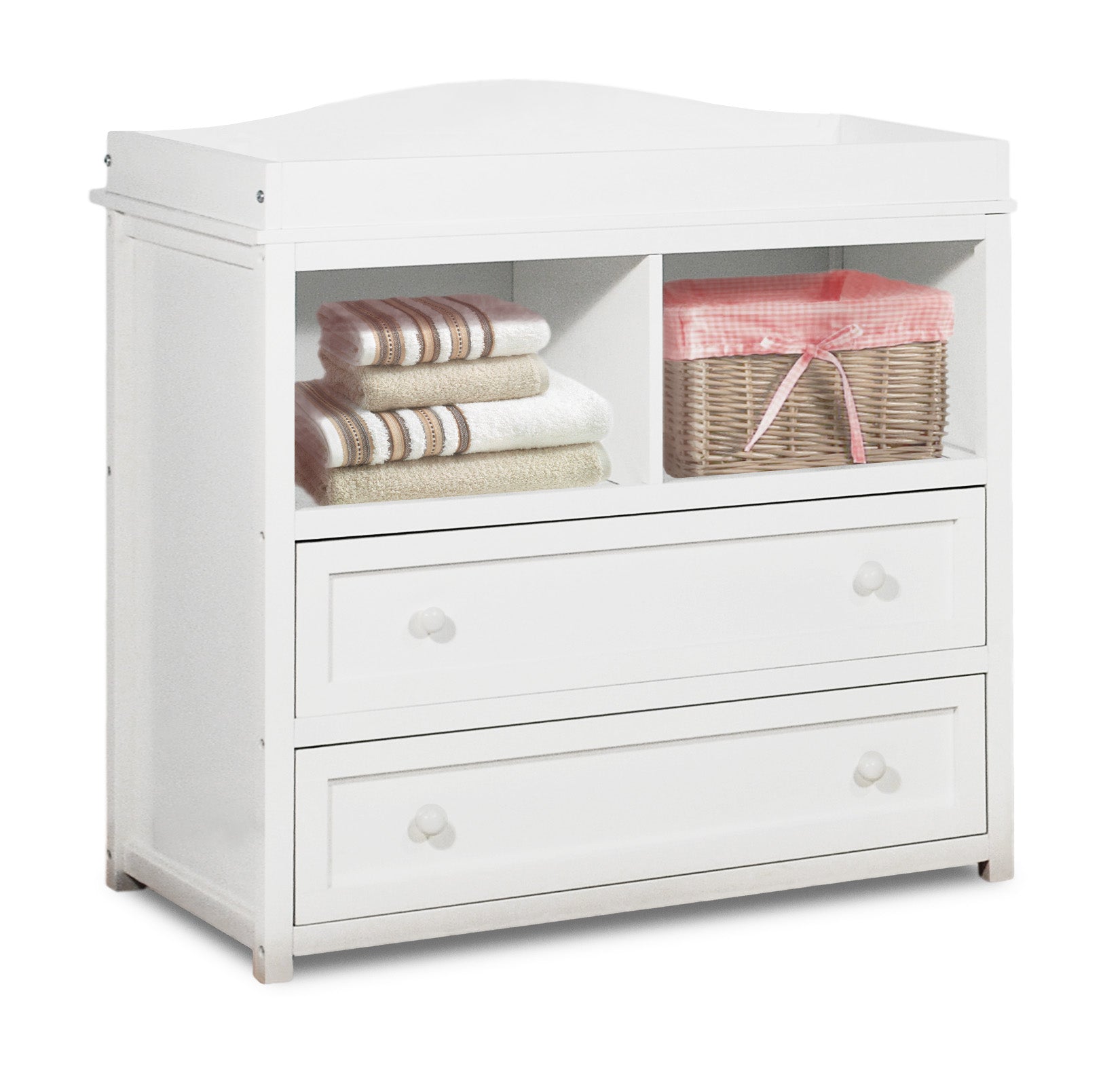 AFG Baby Alice 4-in-1 Convertible Crib with Leila 2-Drawer Changer in White