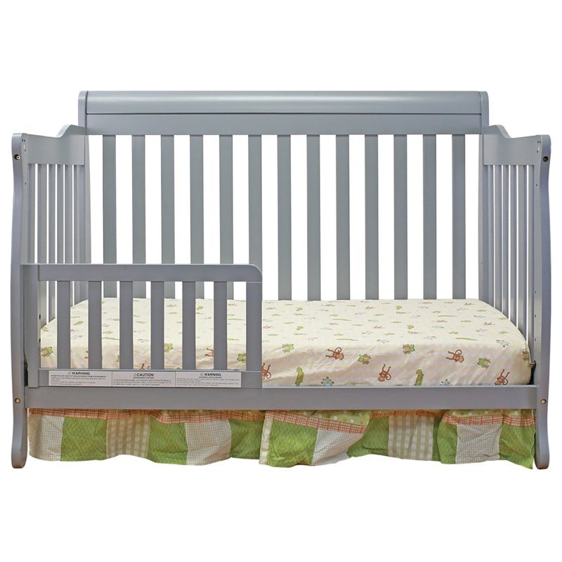 AFG Baby Alice Solid Wood 3-in-1 Convertible Crib in Gray