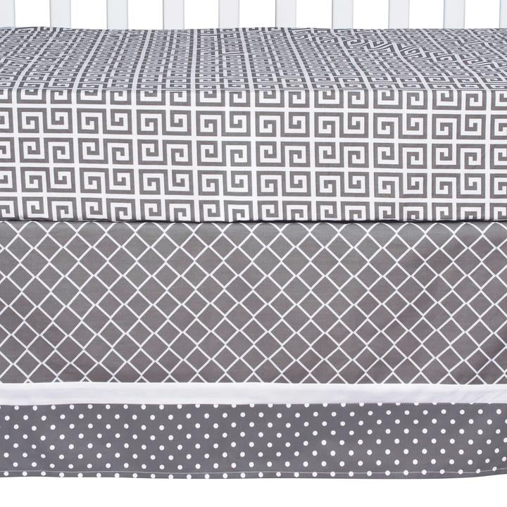 Ombre Gray 3 Piece Crib Bedding Set