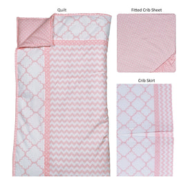 Pink Sky 3 Piece Crib Bedding Set