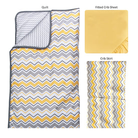 Buttercup Zigzag 3 Piece Crib Bedding Set