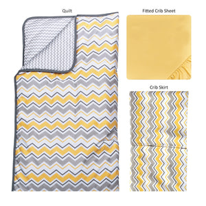 Buttercup Zigzag 3 Piece Crib Bedding Set