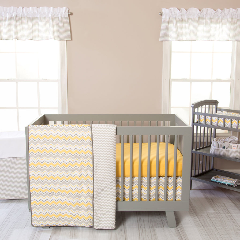 Buttercup Zigzag 3 Piece Crib Bedding Set Kaba Kids