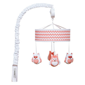 Coral Chevron Musical Crib Mobile
