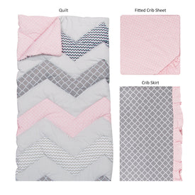 Cotton Candy Chevron 3 Piece Crib Bedding Set