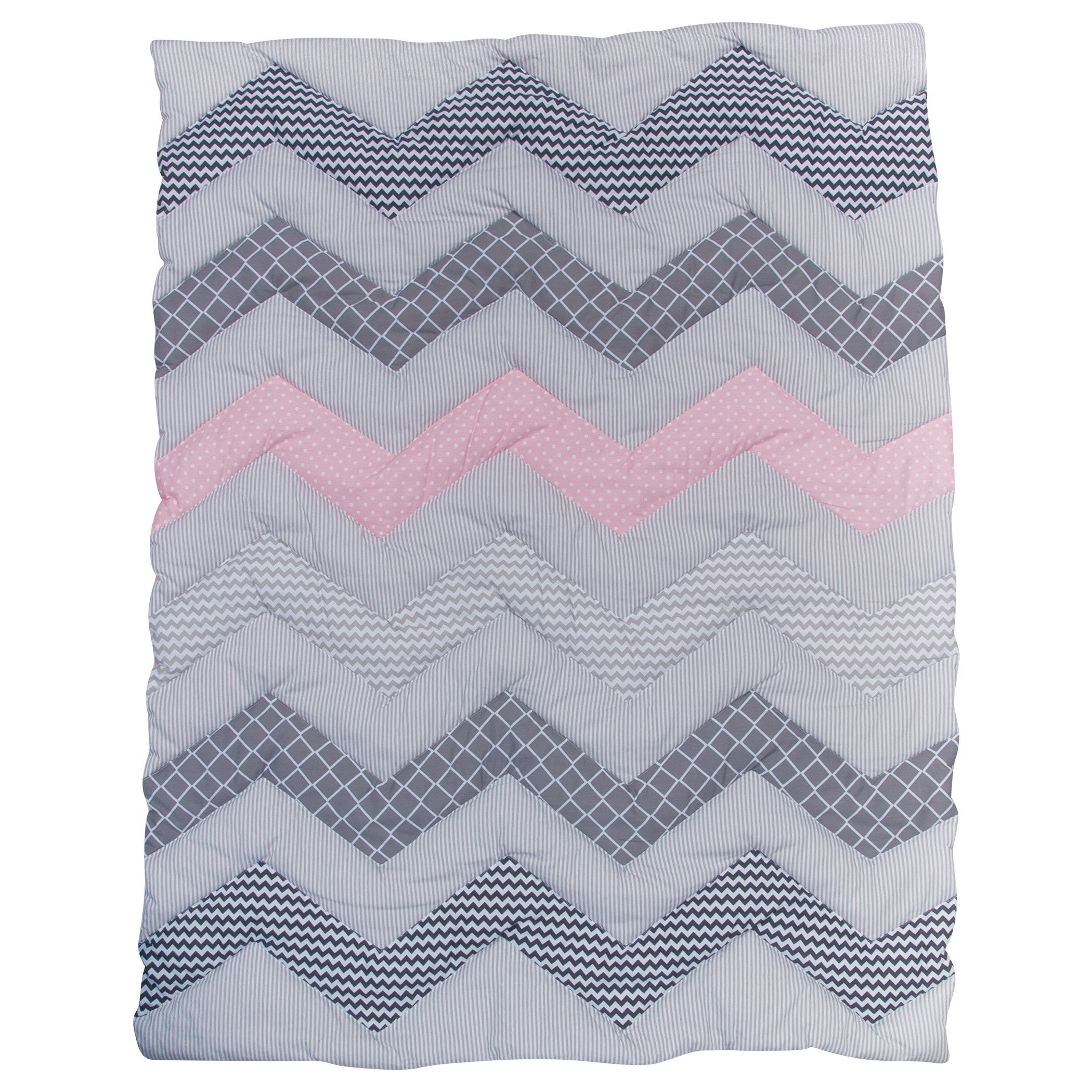 Cotton Candy Chevron 3 Piece Crib Bedding Set