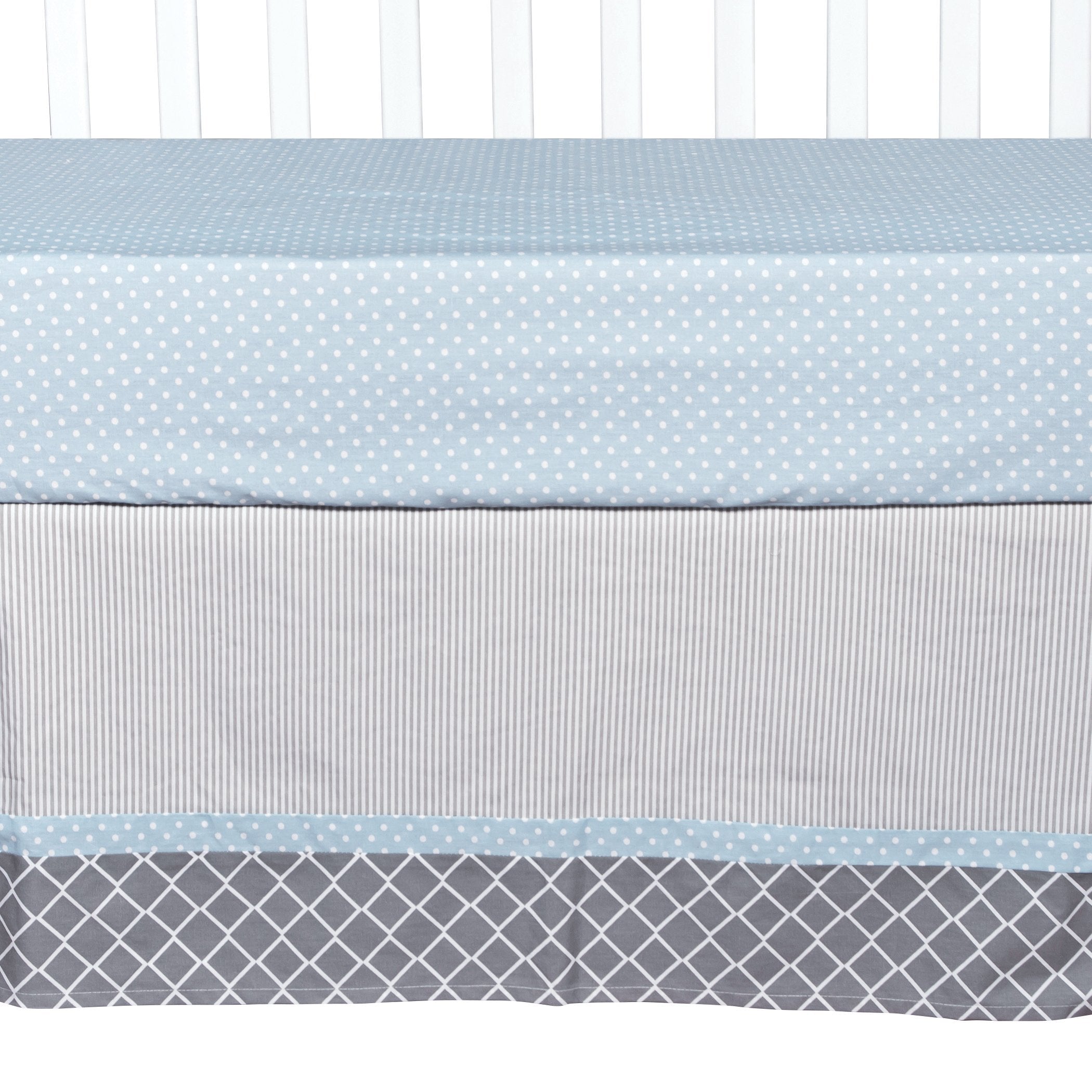 Blue Taffy Chevron 3 Piece Crib Bedding Set