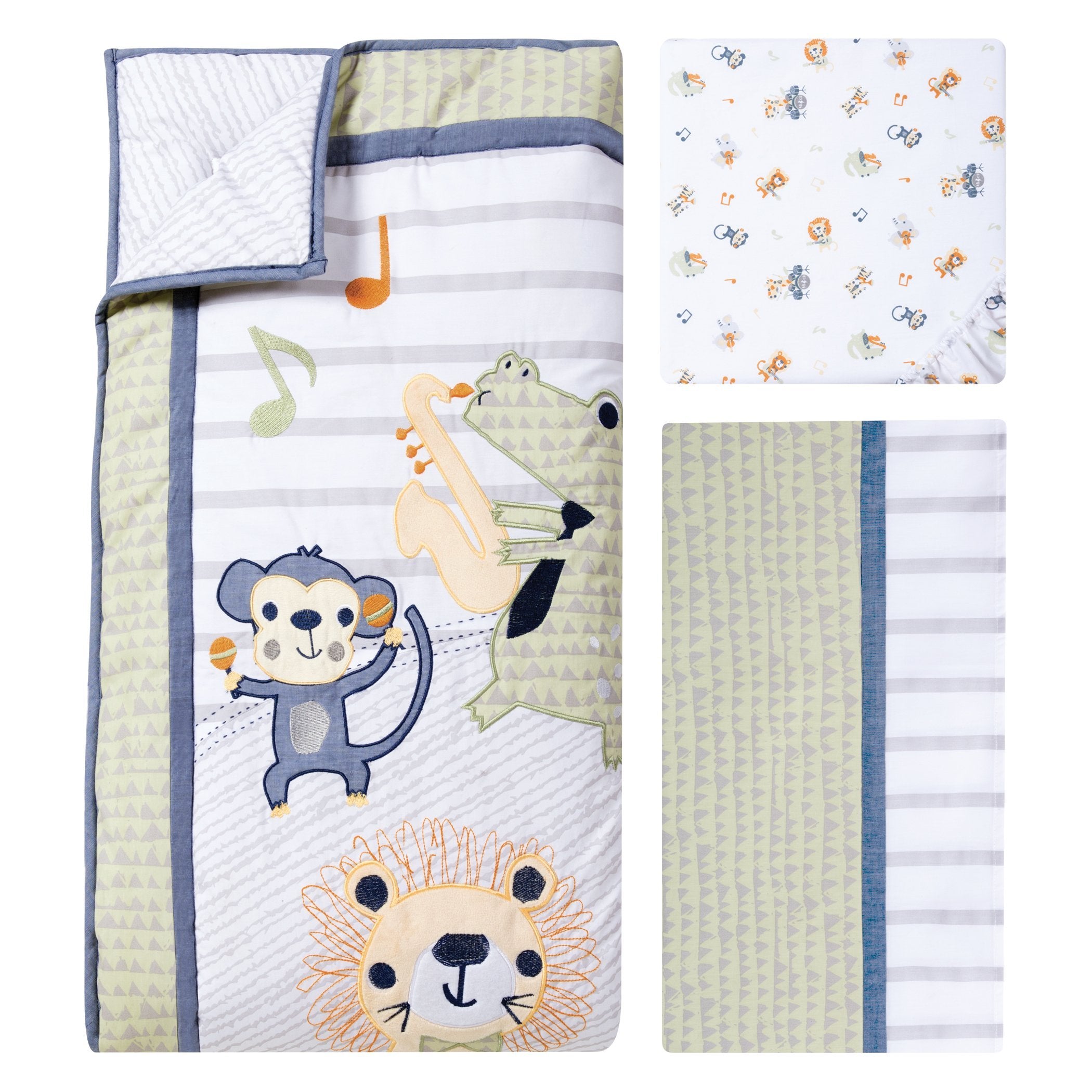 Safari Rock Band 6 Piece Crib Bedding Set