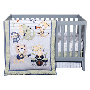Safari Rock Band 6 Piece Crib Bedding Set