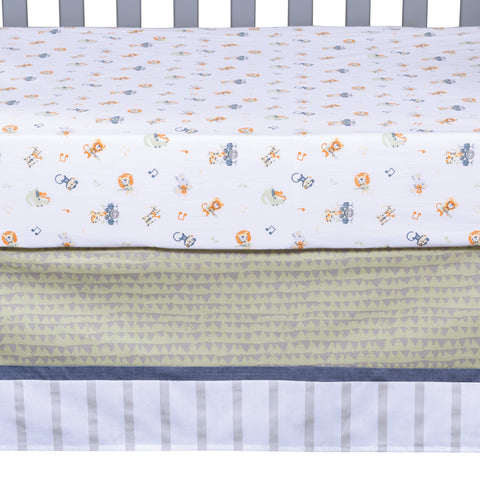 Image of Safari Rock Band 6 Piece Crib Bedding Set