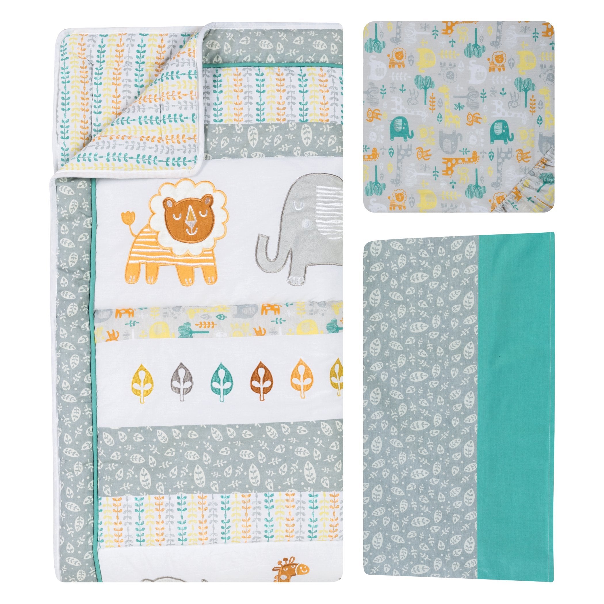 Lullaby Jungle 6 Piece Crib Bedding Set