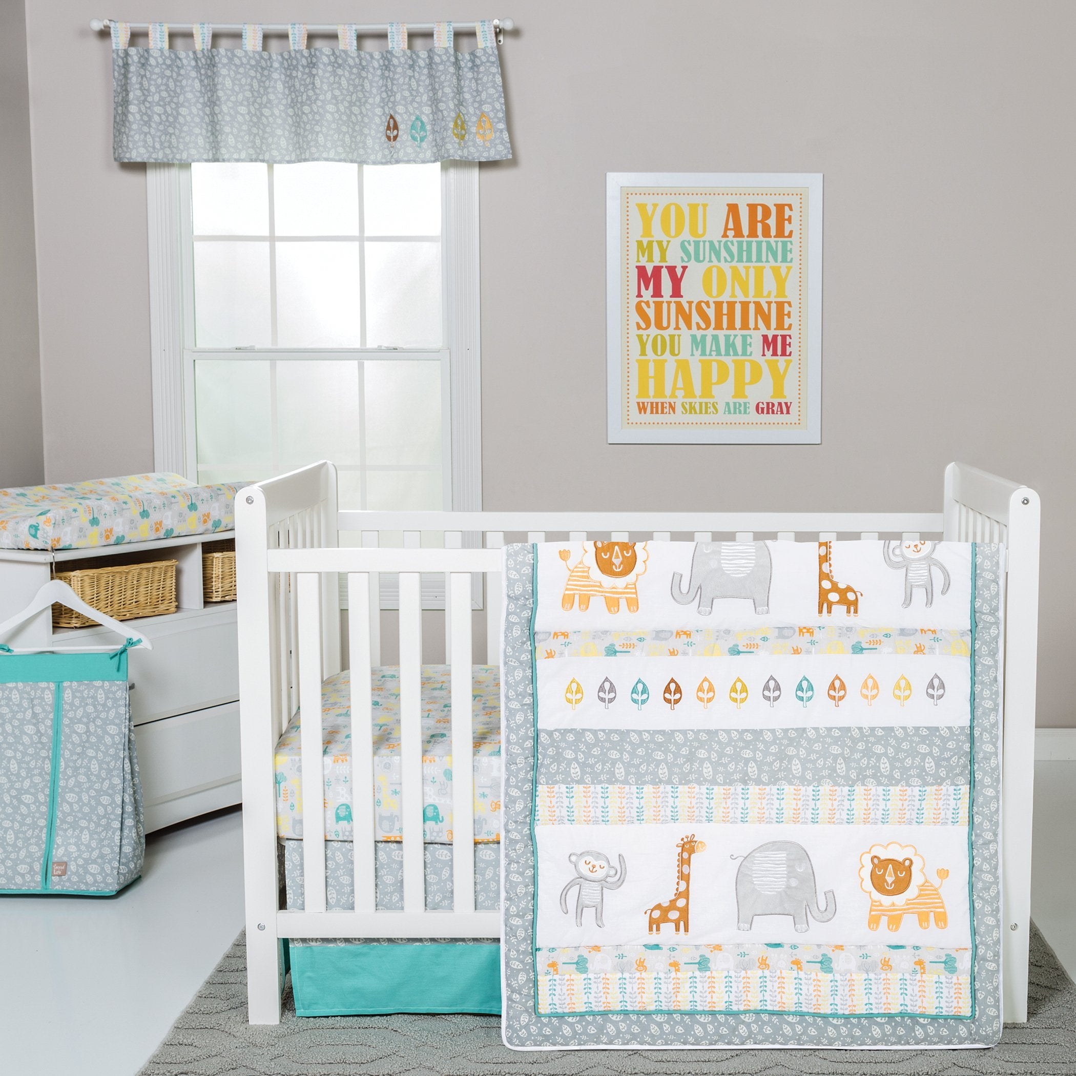 Lullaby Jungle 6 Piece Crib Bedding Set