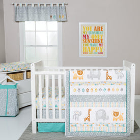 Lullaby Jungle 6 Piece Crib Bedding Set