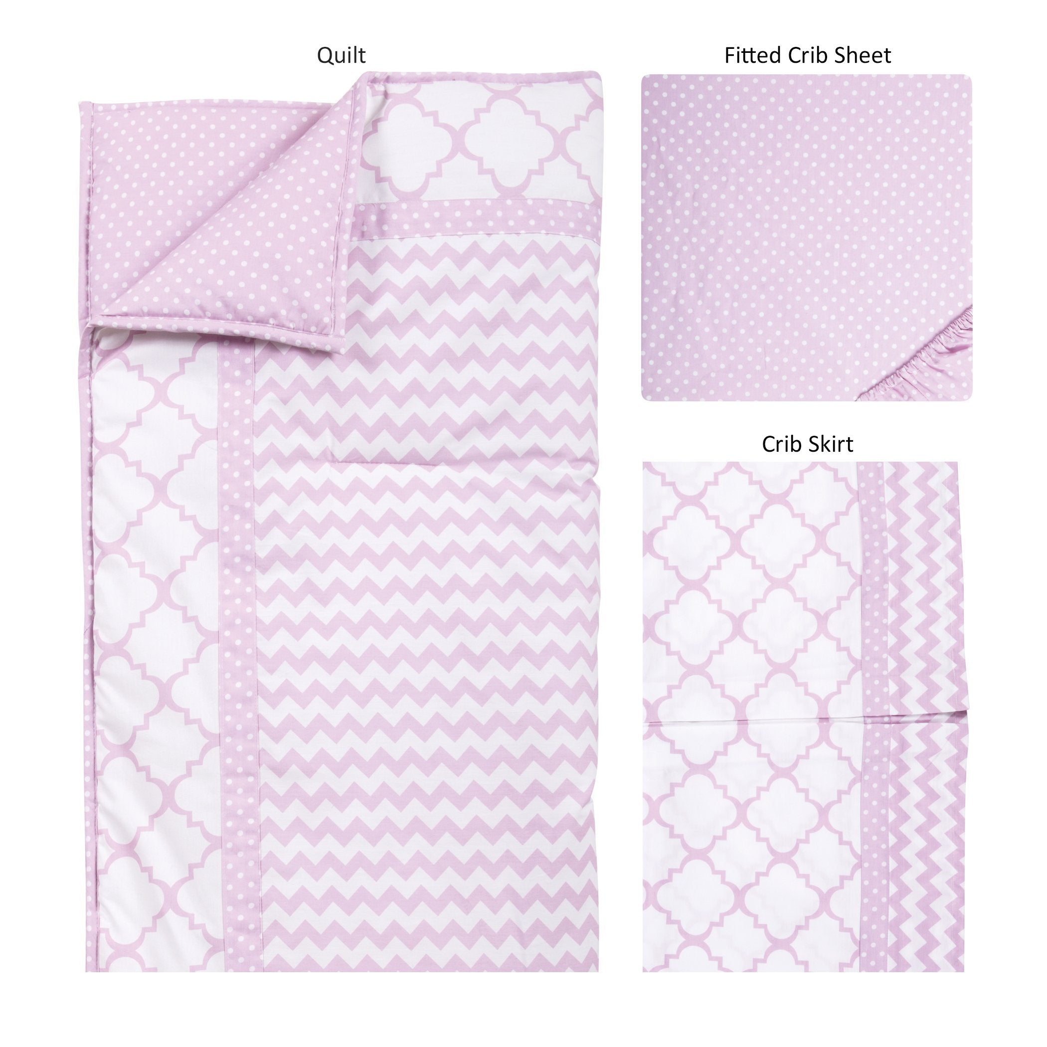 Orchid Bloom 3 Piece Crib Bedding Set