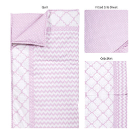 Orchid Bloom 3 Piece Crib Bedding Set