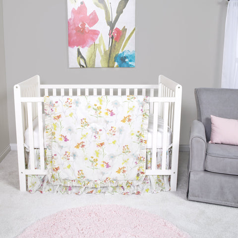 Image of Wildflowers 3 Piece Crib Bedding Set