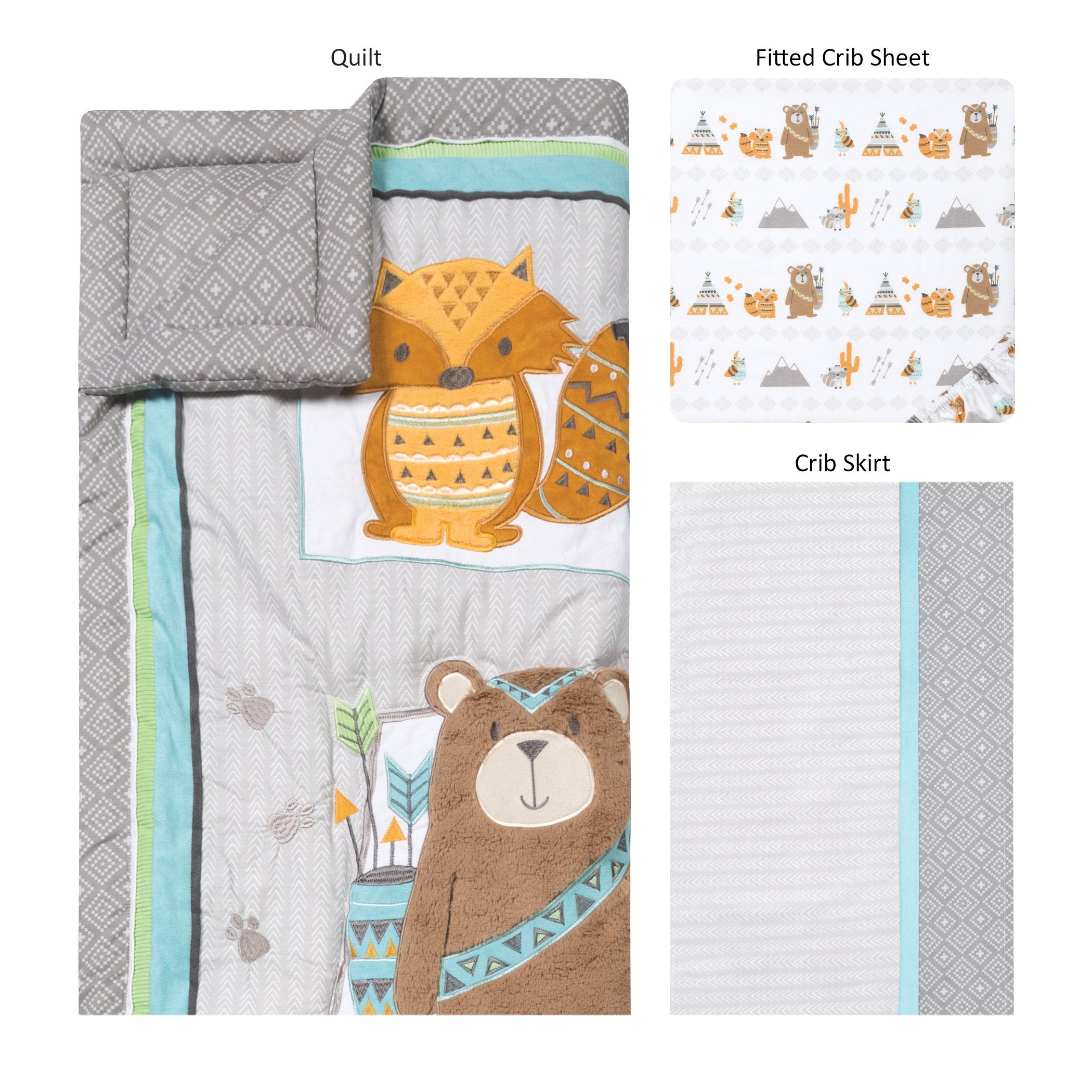 Lodge Buddies 3 Piece Crib Bedding Set