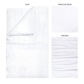 Simply White 3 Piece Crib Bedding Set