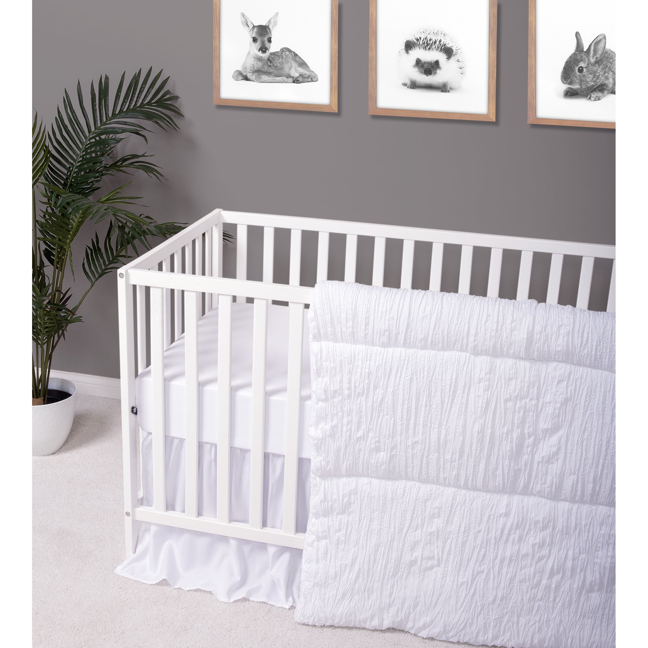 Simply White 3 Piece Crib Bedding Set