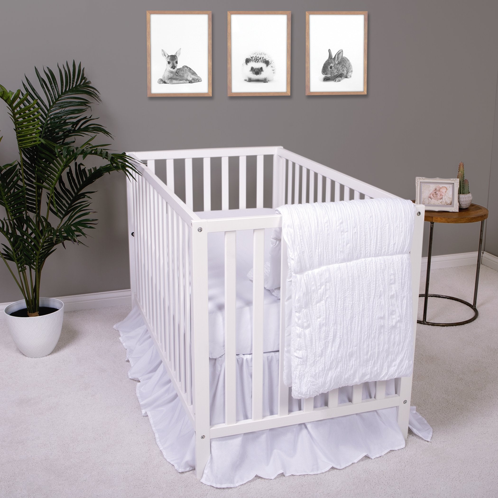 Simply White 3 Piece Crib Bedding Set