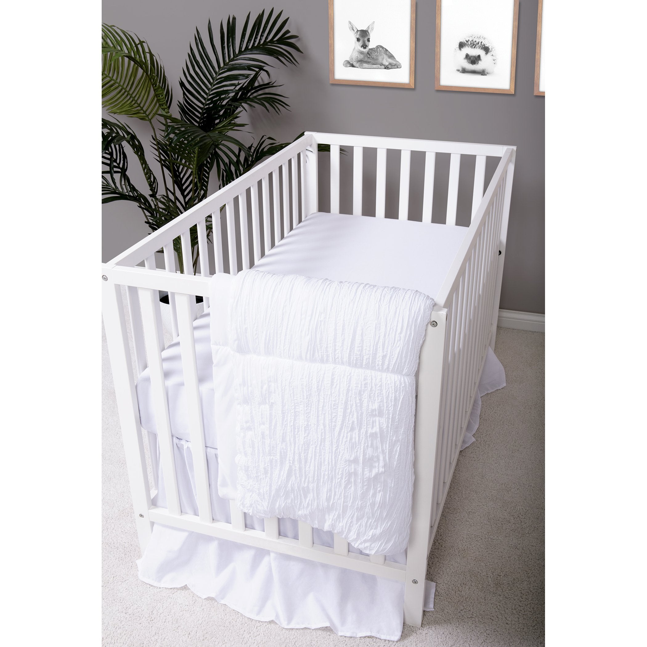 Simply White 3 Piece Crib Bedding Set