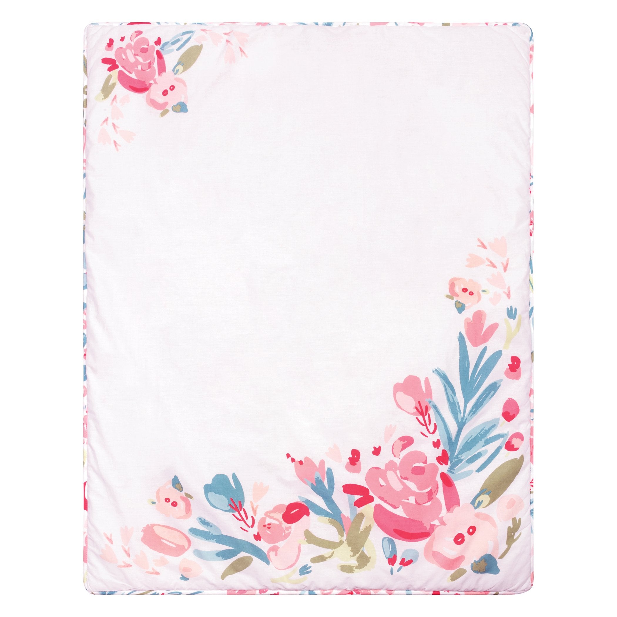 Painterly Floral 3 Piece Crib Bedding Set