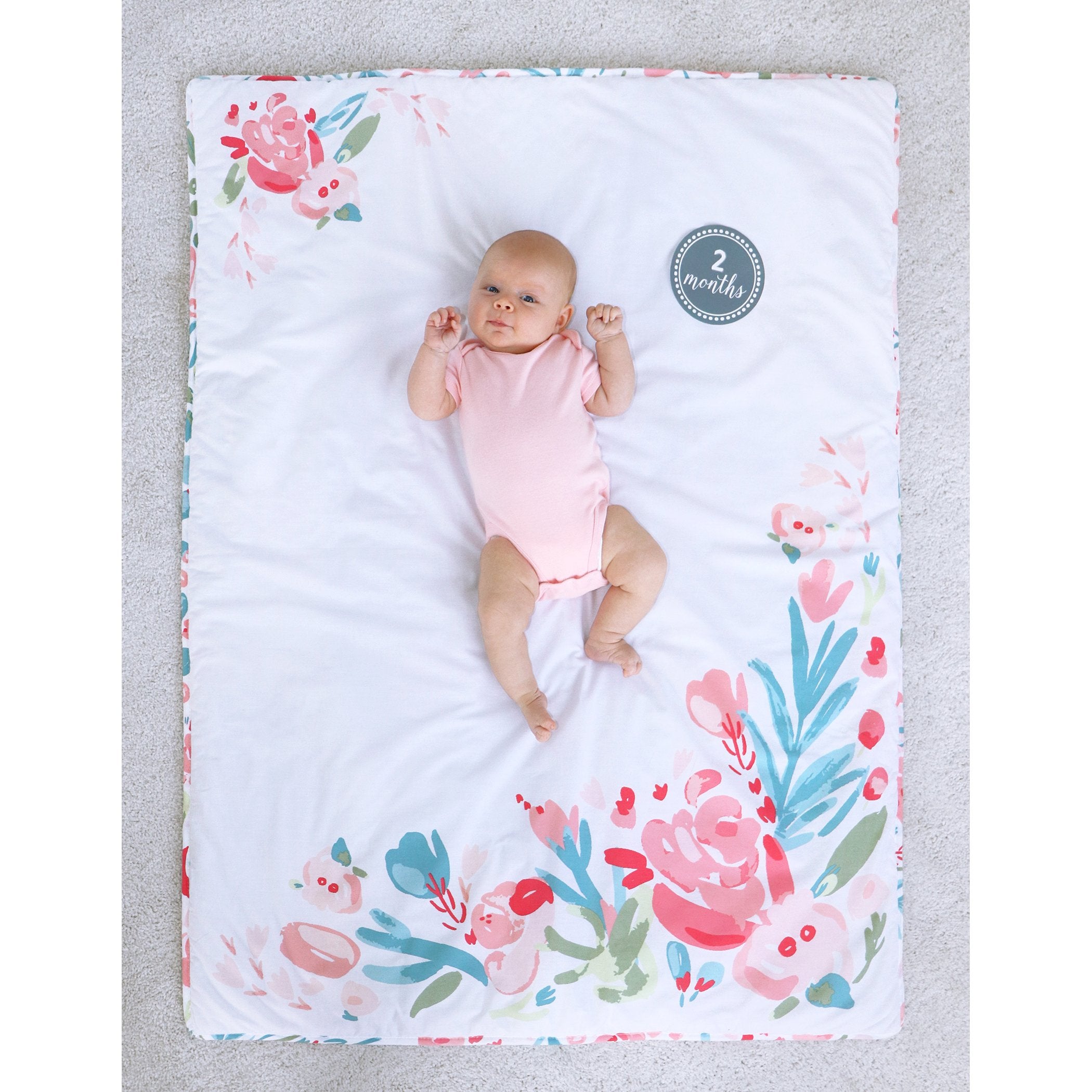 Painterly Floral 3 Piece Crib Bedding Set