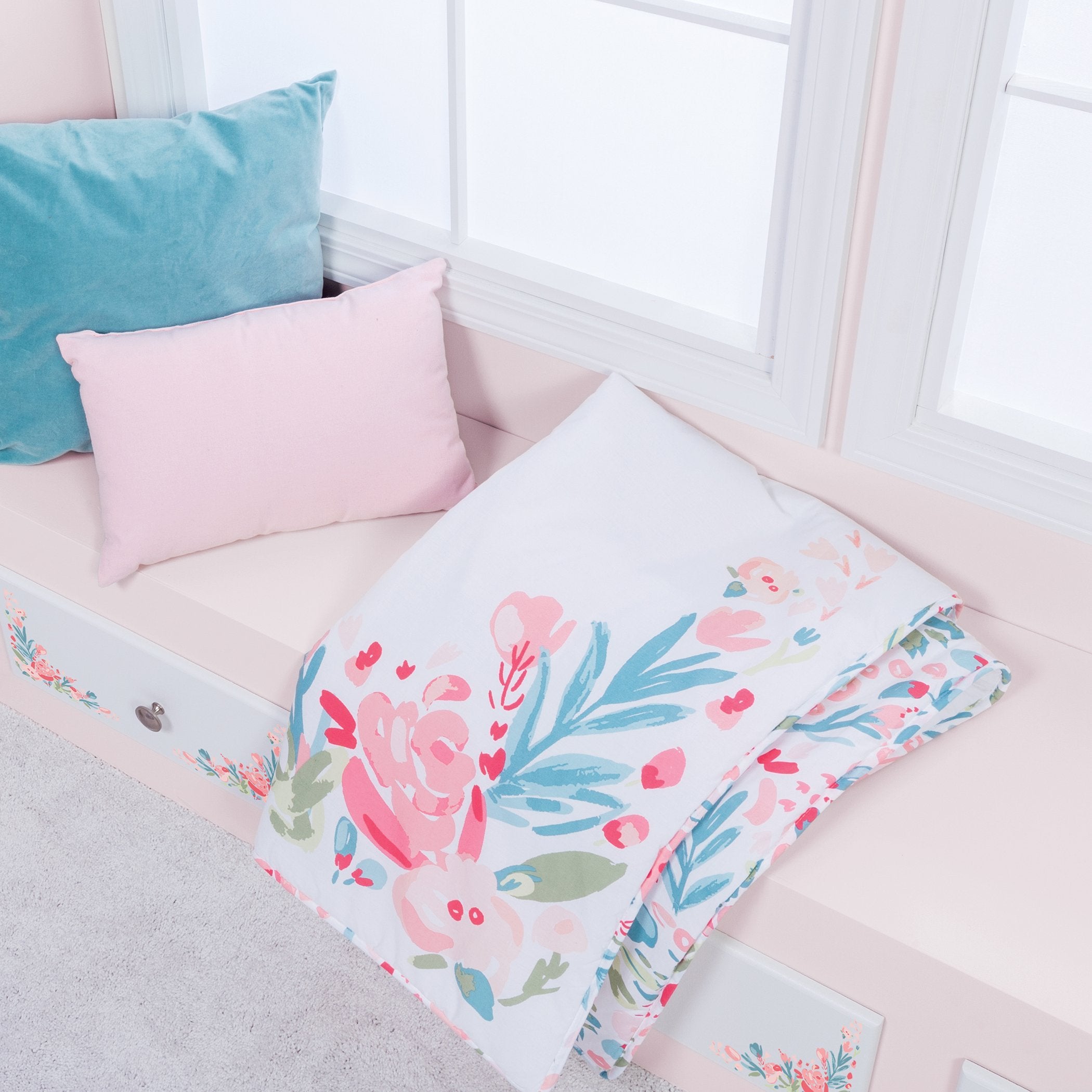 Painterly Floral 3 Piece Crib Bedding Set