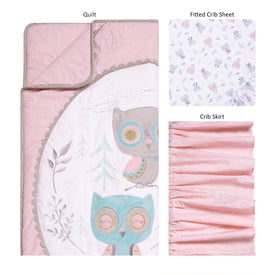 Feathered Friends 3 Piece Crib Bedding Set