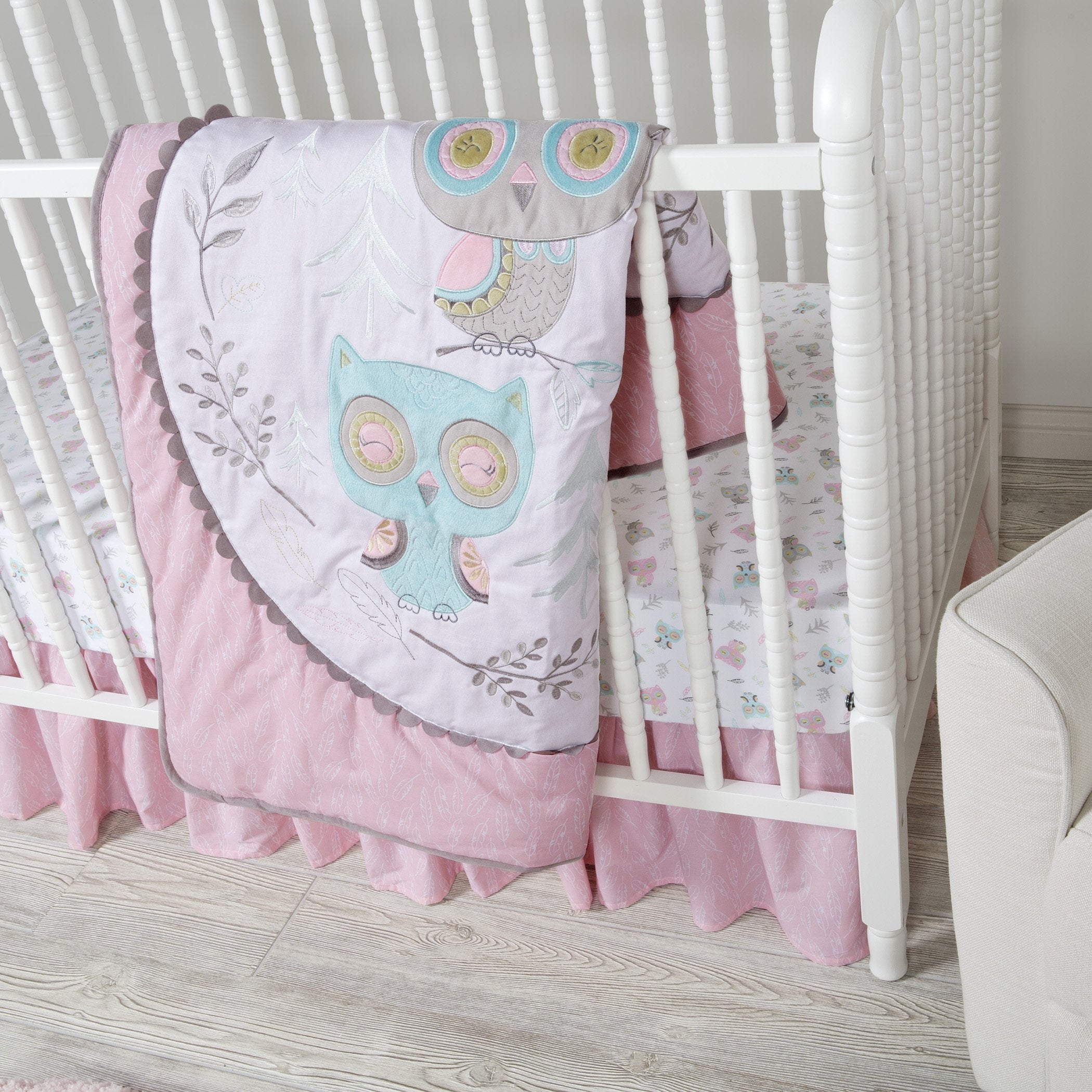 Feathered Friends 3 Piece Crib Bedding Set