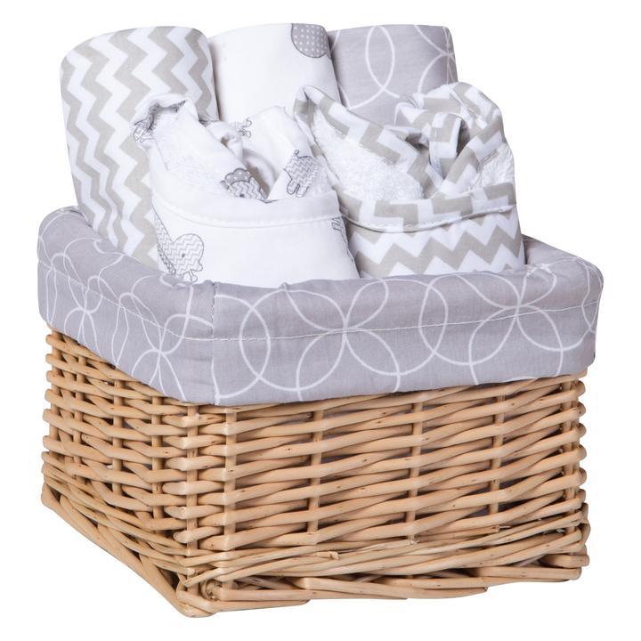 Safari Gray 7 Piece Feeding Basket Gift Set