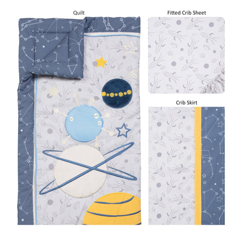 Image of Galaxy 3 Piece Crib Bedding Set