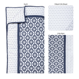 Hexagon 3 Piece Crib Bedding Set