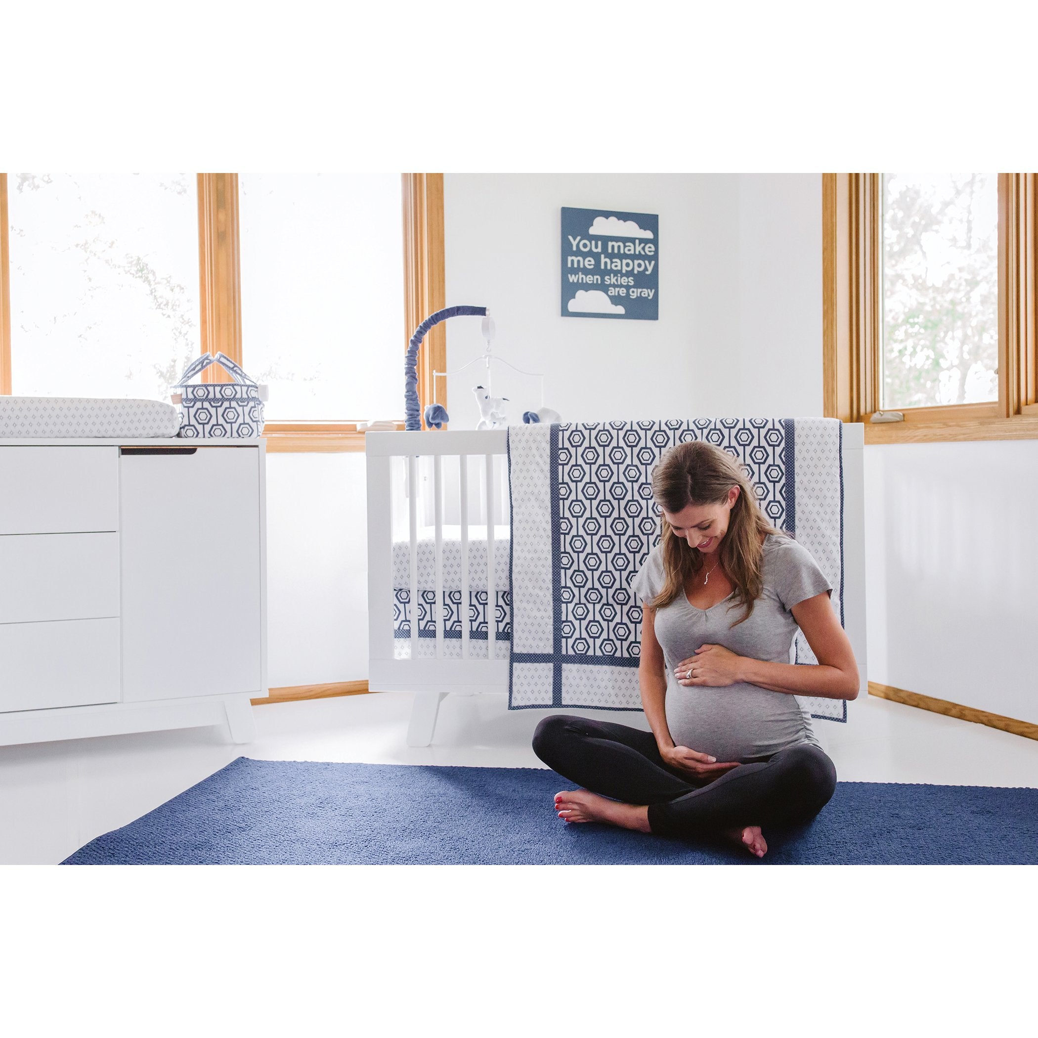 Hexagon 3 Piece Crib Bedding Set