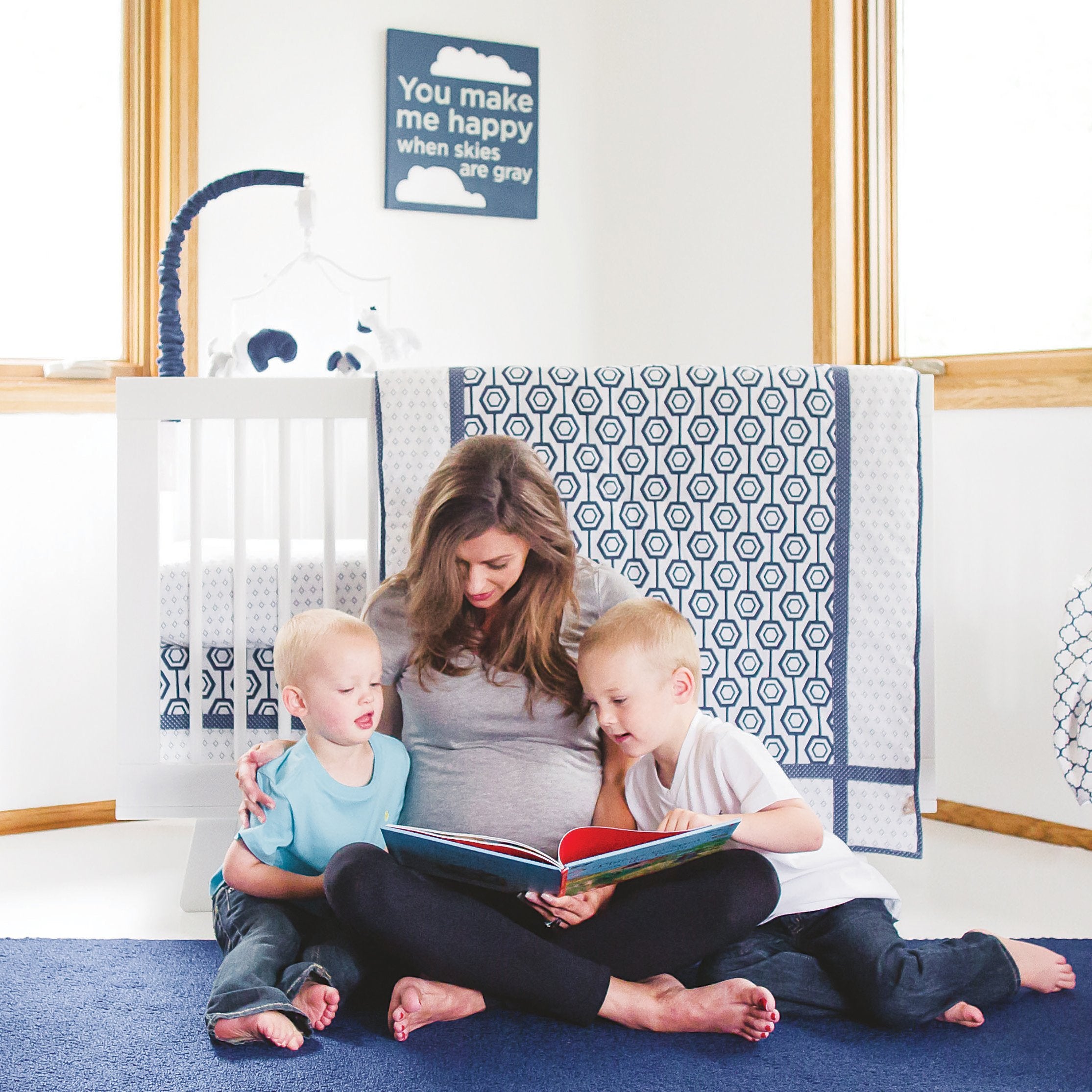 Hexagon 3 Piece Crib Bedding Set