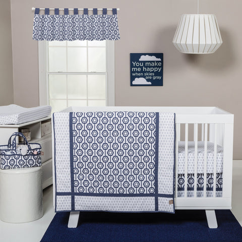 Image of Hexagon 3 Piece Crib Bedding Set