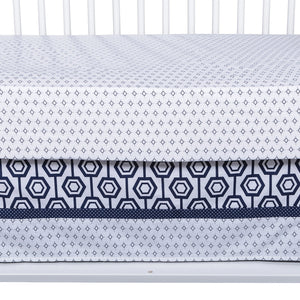 Hexagon 3 Piece Crib Bedding Set