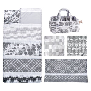 Ombre Gray 5 Piece Crib Bedding Set