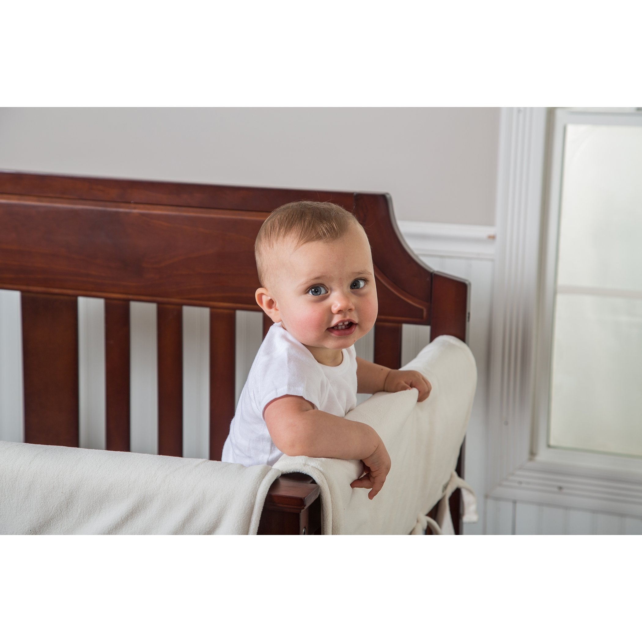 CribWrap® Wide 2 Short Natural Fleece Rail Covers