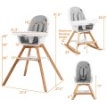 Costway 3-in-1 Convertible Wooden Baby High Chair