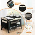Costway 4-in-1 Convertible Portable Baby Playard with Changing Station