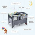 Image of Costway 5 in 1 Baby Nursery Center Foldable Toddler Bedside Crib with Music Box
