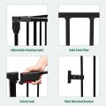 Costway 6 Panel Wall-mount Adjustable Baby Safe Metal Fence Barrier