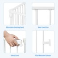 Costway 6 Panel Wall-mount Adjustable Baby Safe Metal Fence Barrier