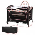 Costway 4-in-1 Convertible Portable Baby Playard with Changing Station