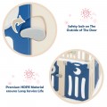 Image of Costway 14-Panel Baby Playpen Kids Activity Center Foldable Play Yard with Lock Door