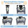Costway 5 in 1 Baby Nursery Center Foldable Toddler Bedside Crib with Music Box