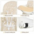 Image of Costway Folding Baby High Dining Chair with 6-Level Height Adjustment
