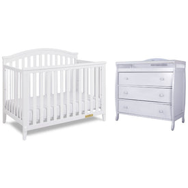AFG Baby Kali II 4-in-1 Convertible Crib with Grace 3-Drawer Changer in White